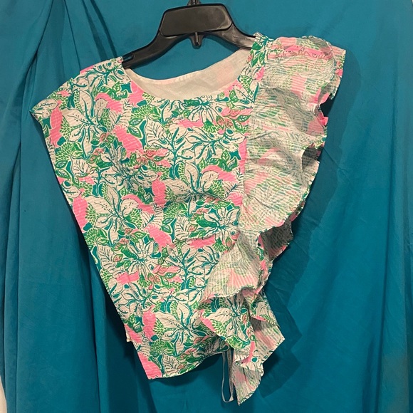 Lilly Pulitzer Tops - Lilly Pulitzer Pink and Green Floral Crop Top